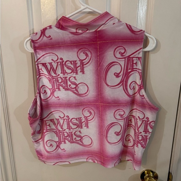 Fashion Brand Company Pink Graphic Crop Top Jewish girl - Picture 3 of 4